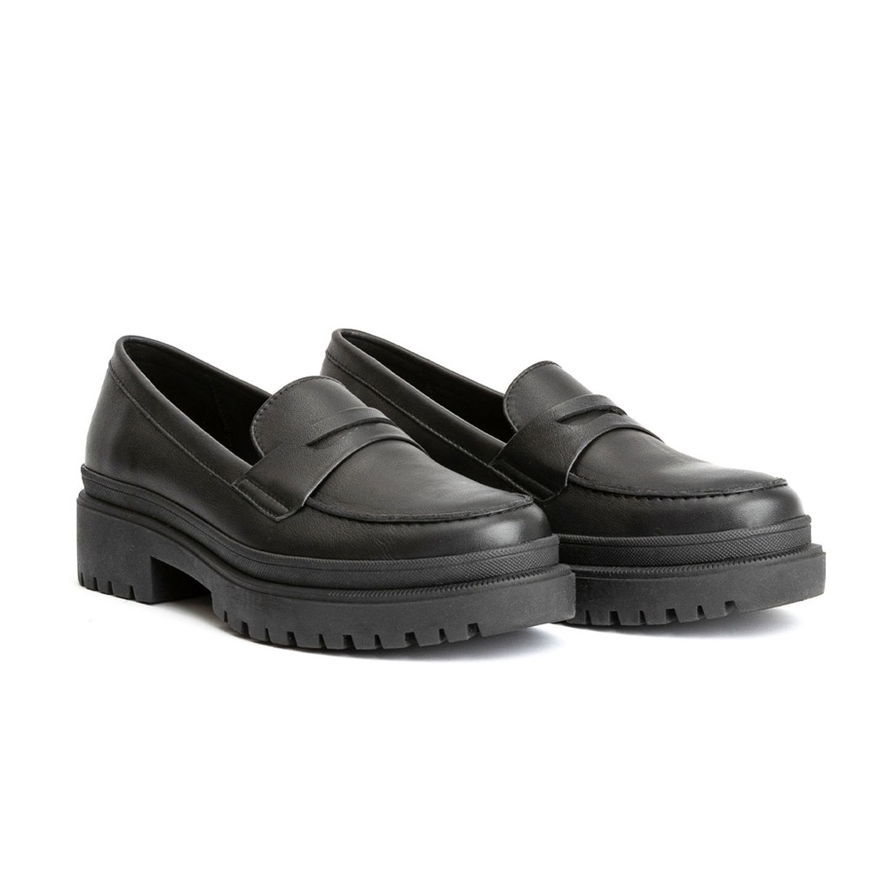 NEW Portland Leather Patina Zoe Platform Penny Loafers Size 6.5